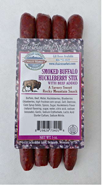 Chalet Market of Montana Smoked Buffalo Huckleberry Snack Stick