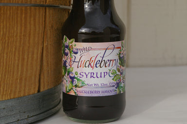 Wild Huckleberry Syrup.  Made in Montana.