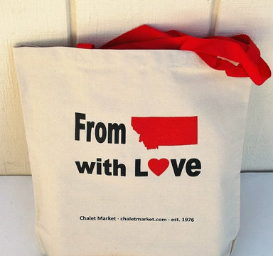 From Montana with Love tote bag.  Reuseable canvas bag.