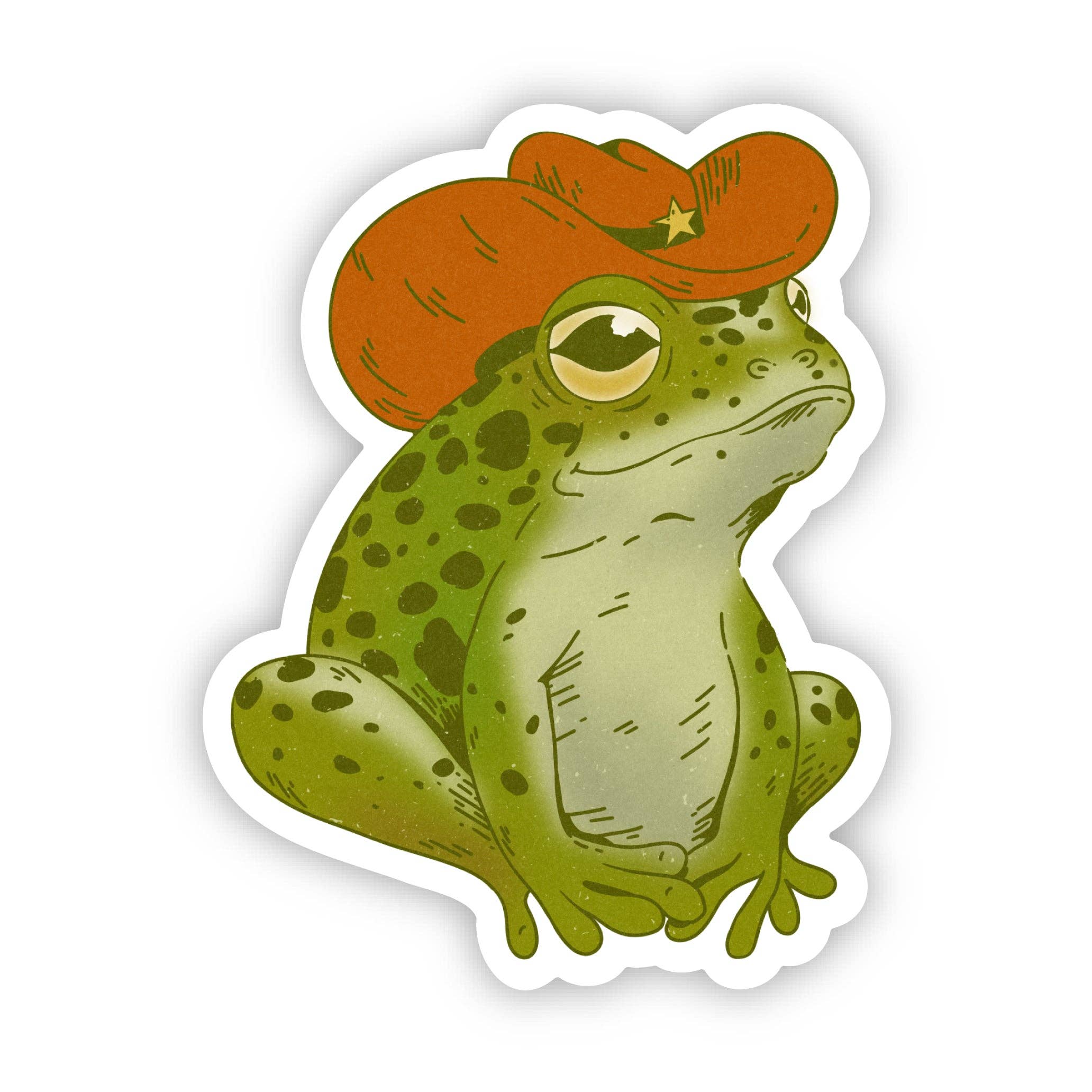 Cowboy Frog Sitting Southern Sticker