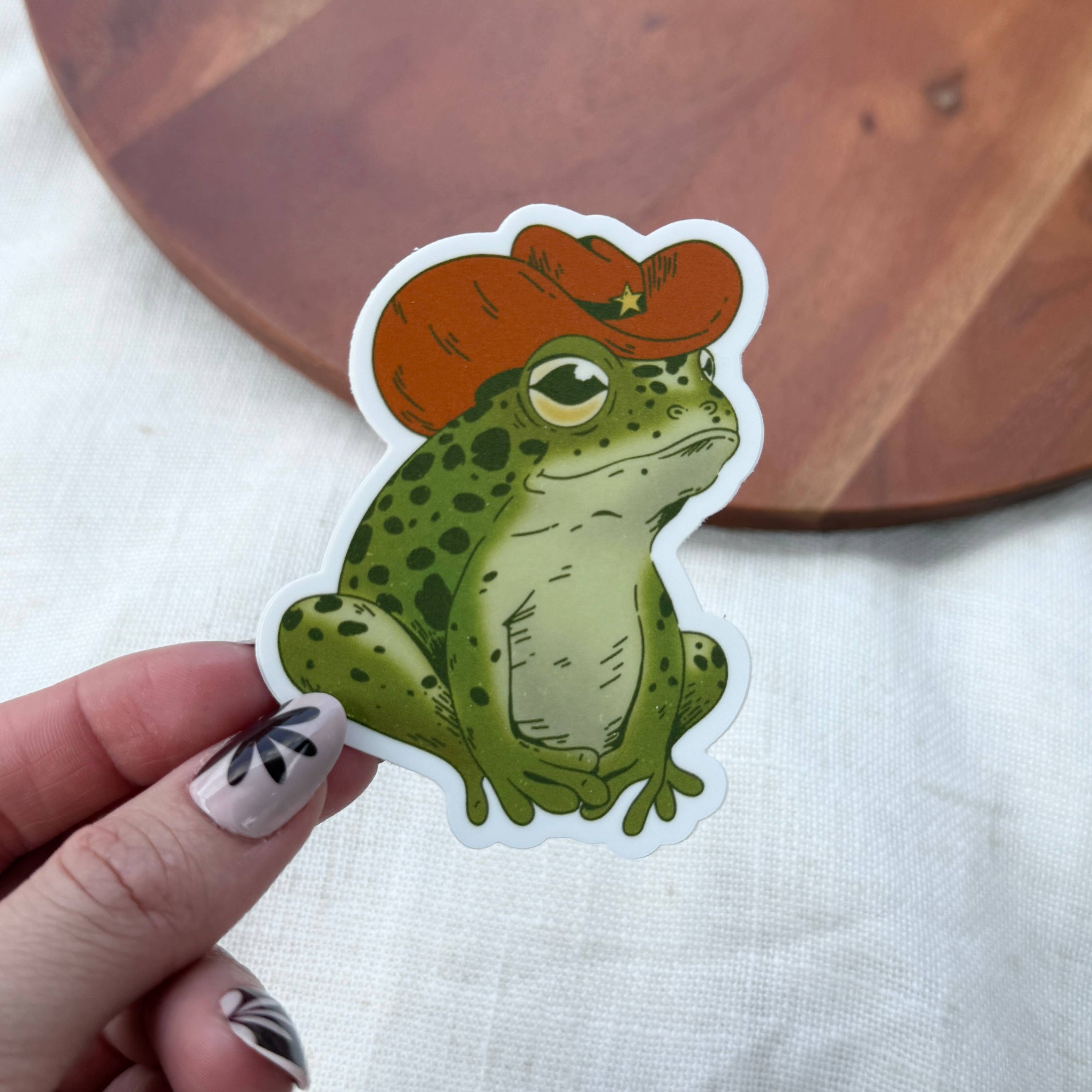Cowboy Frog Sitting Southern Sticker