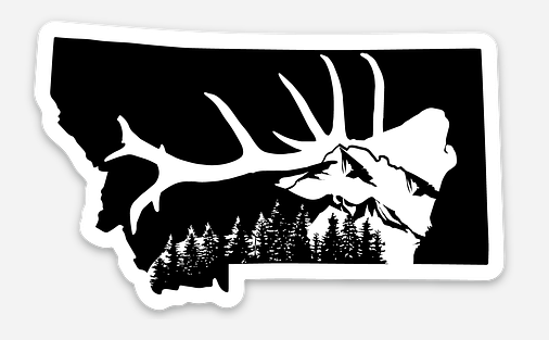 Montana Bull Elk Sticker