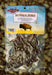 A 2 oz bag of Chalet Market of Montana Buffalo Jerky, showing the dark brown cured jerky slices inside a clear plastic bag with a printed header card featuring a bison graphic.