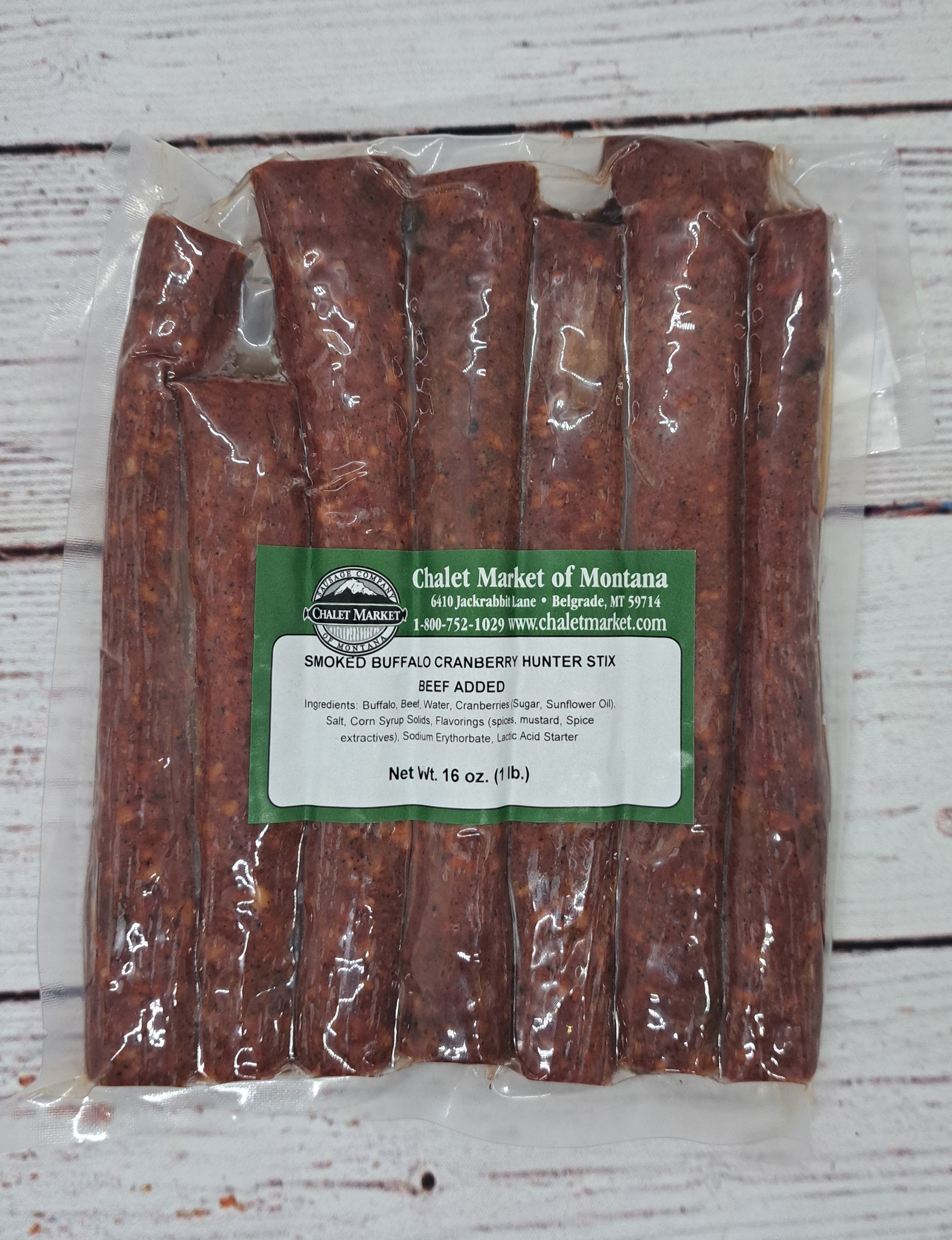 Buffalo Cranberry Hunter's Snack Stix with beef added