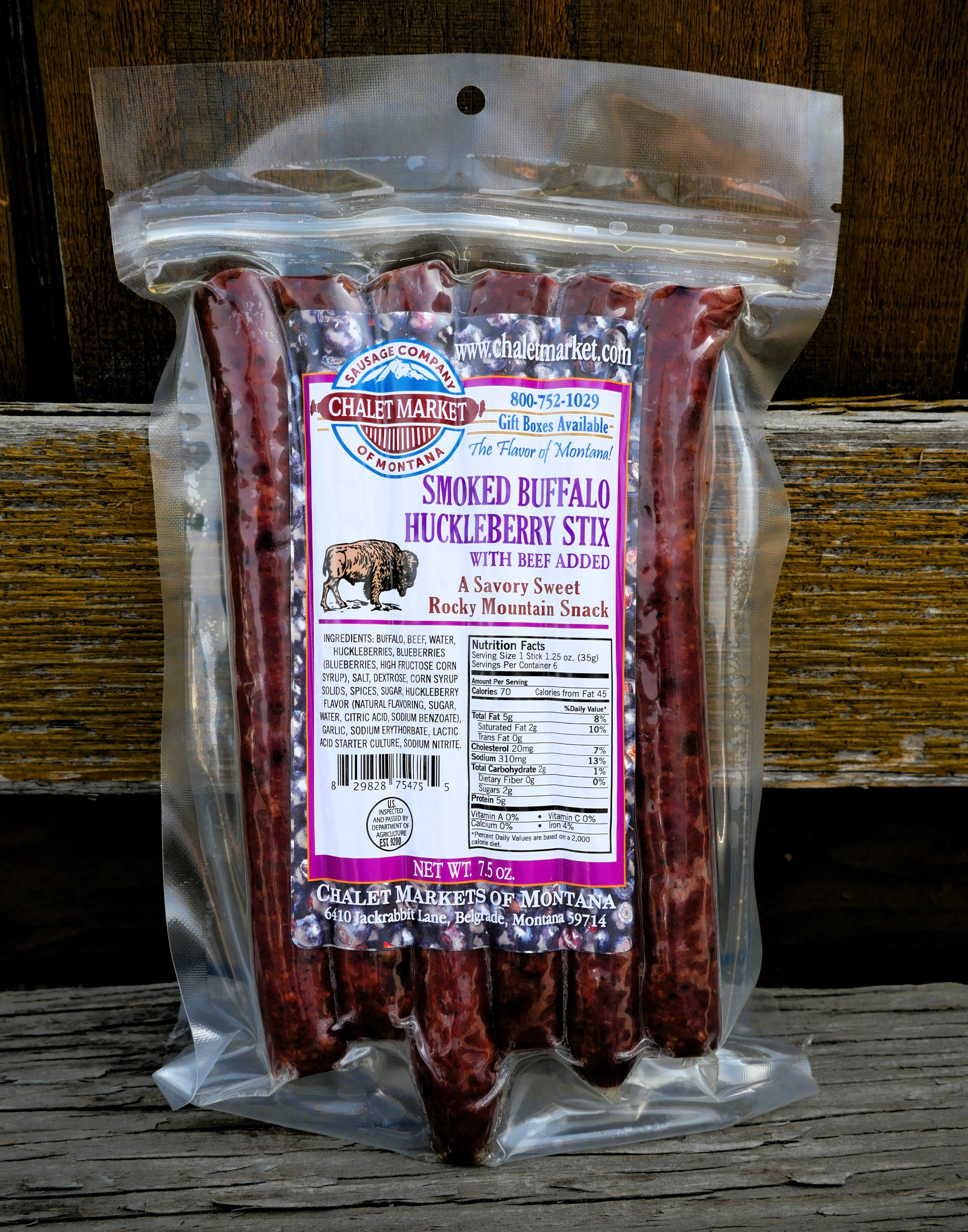 Buffalo Huckleberry Snack Stix with Beef Added