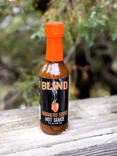 Blind Hot Sauce Habanero Smoke. Made with Fresh habaneros and honey. A sweet heat.
