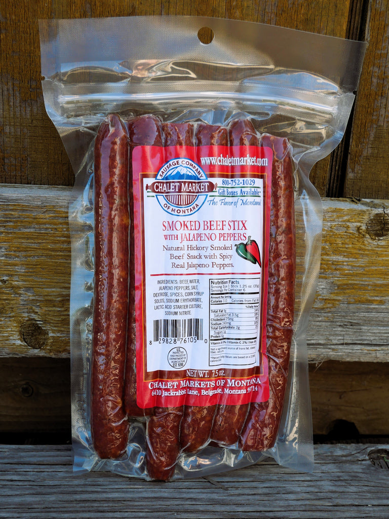 Beef Stix with Jalapeno Peppers Chalet Market Made in Montana