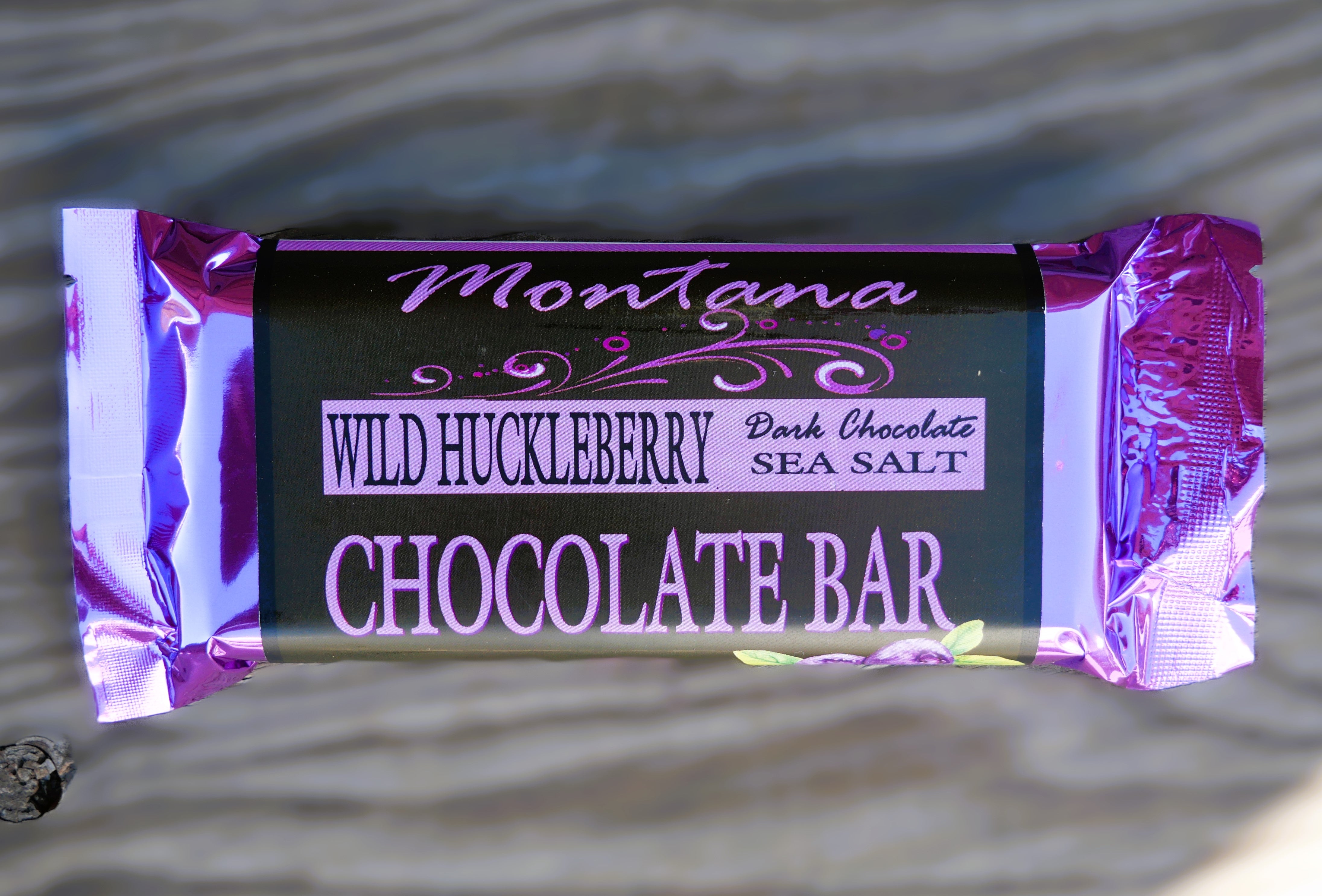 Montana Huckleberry Dark Chocolate Sea Salt Candy Bar