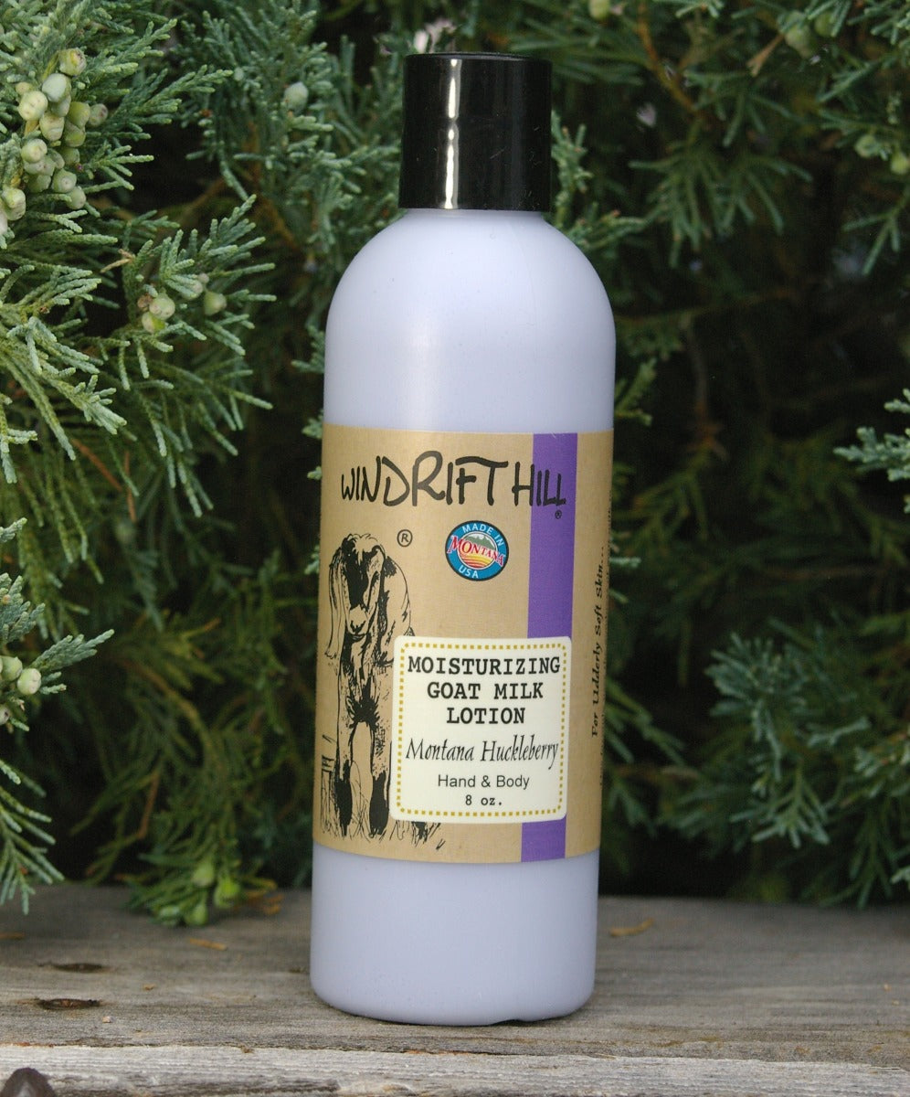 Goat's Milk Lotion from Montana.  Huckleberry scented for Hands and Body.