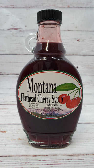The Huckleberry People from Missoula, Montana Wild flathead cherries are a hand-picked mountain delicacy Ingredients:  cherries, sugar, lemon juice, and pectin 10 oz glass jar Treat your pancakes, waffles, ice cream and other delights to a flavor blast.  From the beautiful Bitter Root Valley in northwest Montana we get this beloved Montana treat.  Tiny cherries grow wild on mountainsides and are treasured by humans and bears alike.  10 oz glass jar.