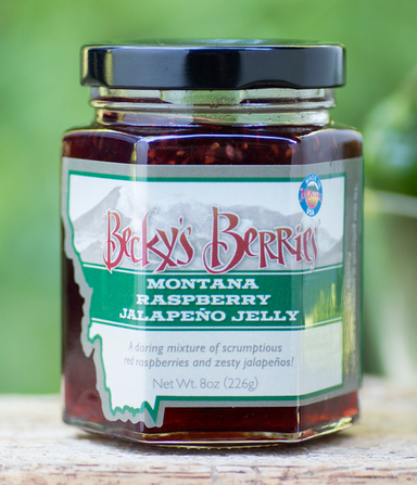 Chalet Market Montana Made Gifts 8oz Becky's Berries Raspberry Jalapeno Jelly