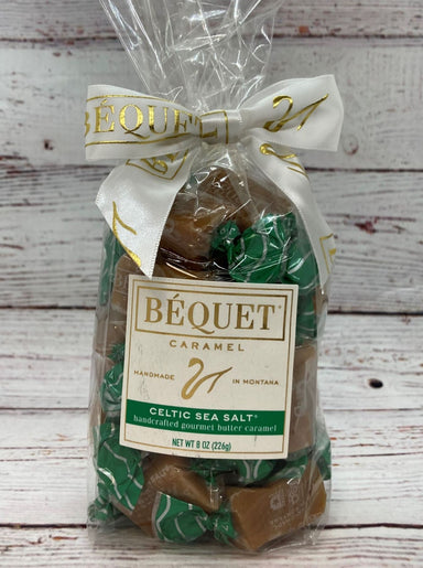 Made in Montana. Bequet 8oz Sea Salt Caramels. Montana Made Gifts