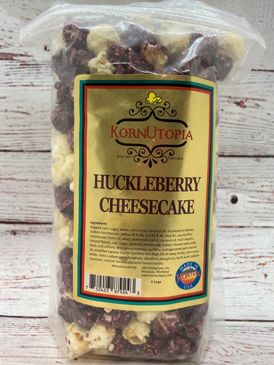 Huckleberry Cheesecake popcorn, a delicious snack for everyone in your list.  A real Montana popcorn treat.
