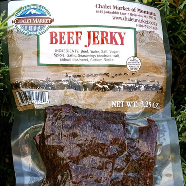 Chalet Market Beef Jerky 3.25 oz.  Made in Montana.