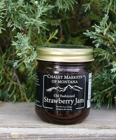 9 ounce of Strawberry Jam by Chalet Markets of Montana.