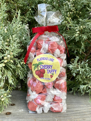 Flathead Lake Cherry Taffy individually wrapped candies.  12 oz.  Made in Montana.