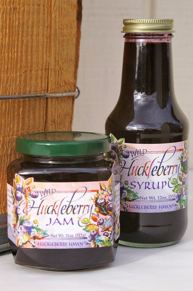 Wild Huckleberry Syrup & Jam Combo.  Made in Montana.  Montana Gift.