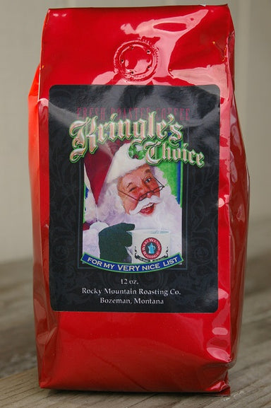 Kringle's Choice Rocky Mountain Roasting Company Coffee.  Roasted and blended in Belgrade, Montana.  Makes a great Montana coffee gift or add to any Chalet Market gift box.