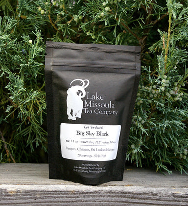 Lake Missoula Tea Company's Let 'er Buck--Big Sky Black, 1.7 oz.  Made in Missoula, Montana.