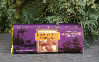 Montana Cream of the Caramels Candy Bar from Martinson's Ranch Chocolates.  1.65 oz.  Rich, creamy caramel bar.  Made in Montana.