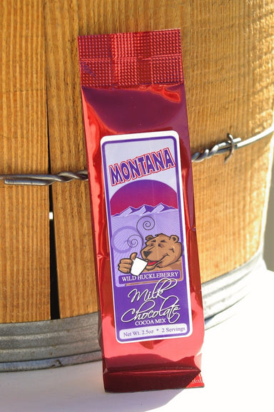 Montana Wild Huckleberry Milk Chocolate Cocoa Mix, 2 servings.  Made in Montana.