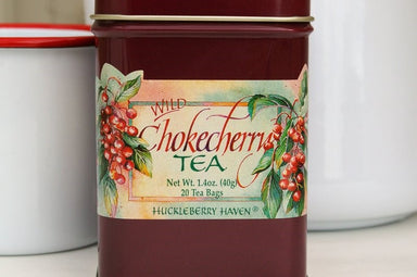 Wild Chokecherry Tea Tin-pack of 20 tea bags.  Made in Montana.