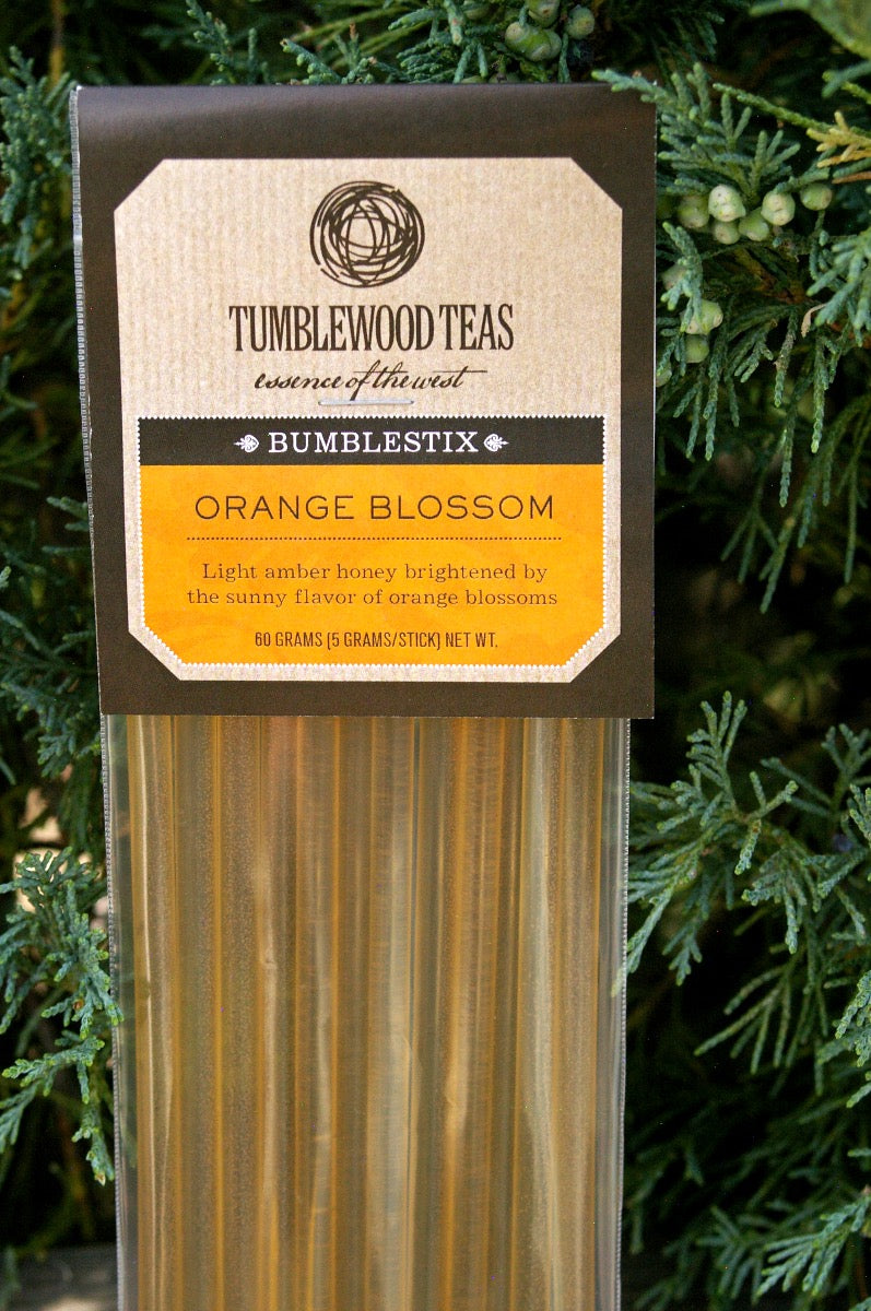 Bumblestix Orange Blossom Honey Sticks, 12 sticks.  Made in Montana.