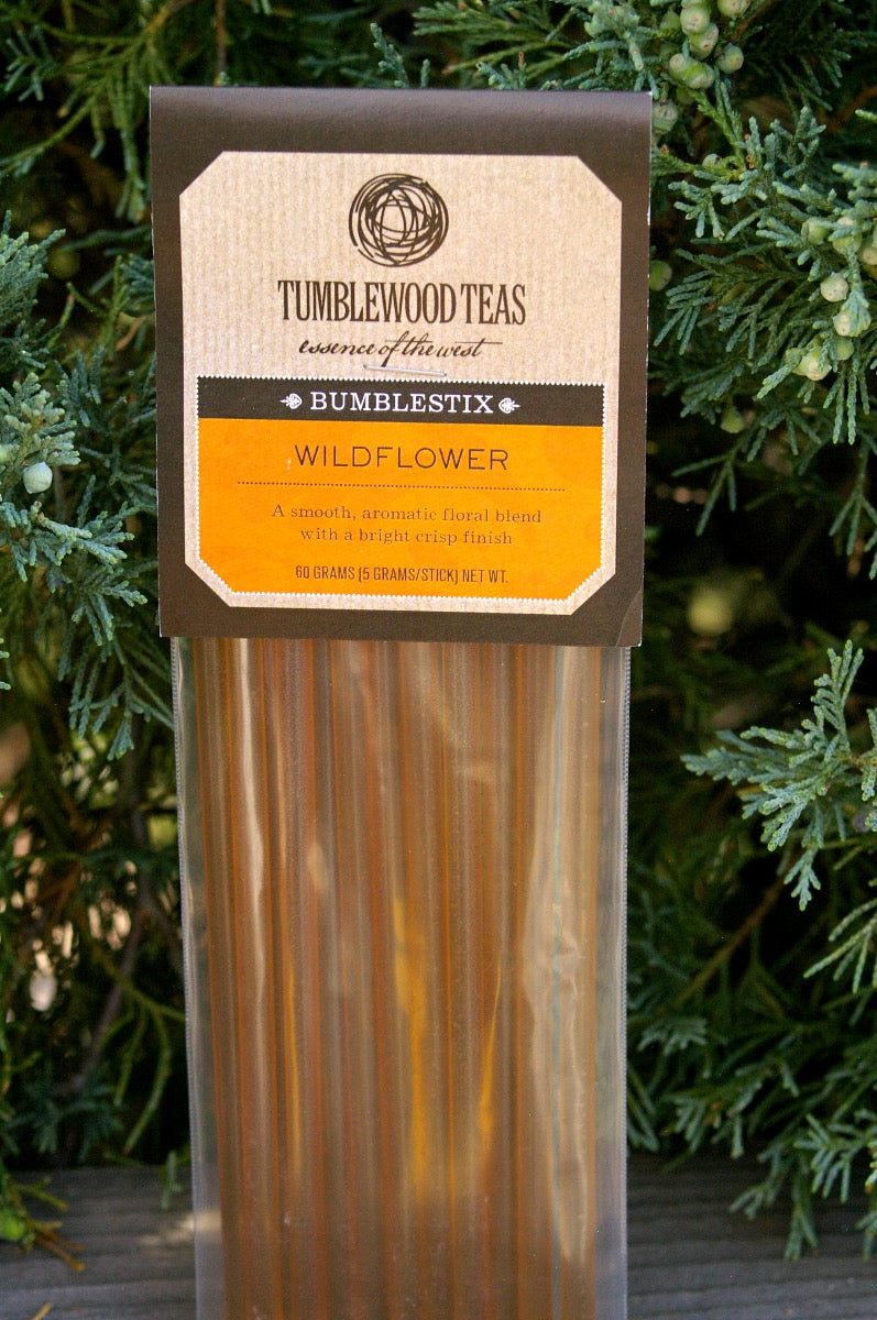 Wildflower Honey Sticks by Tumblewood Teas.  12 honey sticks.  Made in Montana.